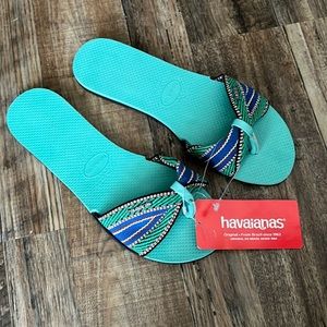 Havaianas St. Tropez Fita Green Dew Flip Flop Thong Sandals 🩴 41-42 11/12W NWT